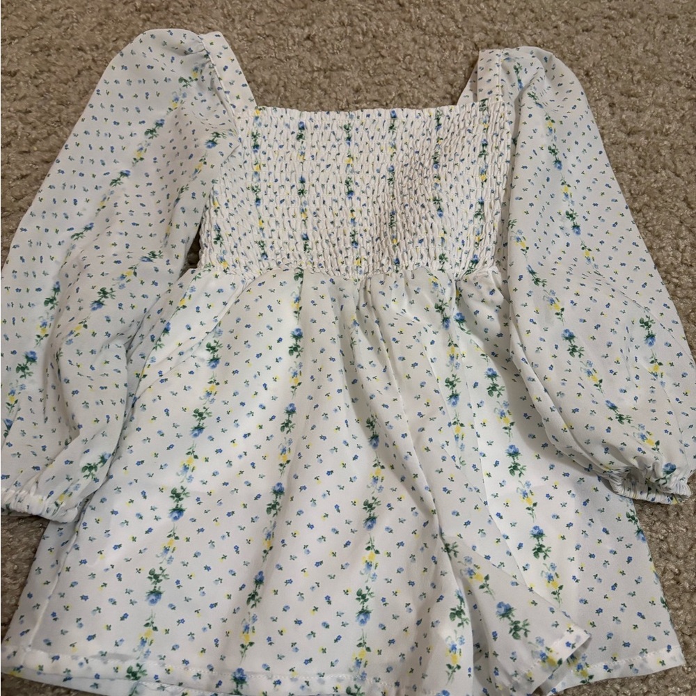 Floral Romper and Blouse Set with Jeans - Picture 4 of 5